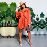 Chiffon solid color temperament commuter loose waist skirt casual fashion sexy skirt