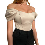 Temperament top fishbone corset tube top vest