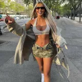 sexy slim one-step skirt women's camouflage hip skirt
