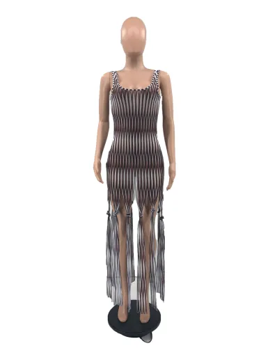 Women's Mesh Positioning Print Dress