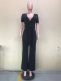 panelled solid jumpsuit