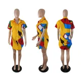 Oversized Graffiti Shirt Dress