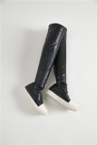 Large size knee-high boots all-match simple plus velvet warm stretch boots tide