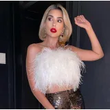 Fashionable fluffy and fluffy tube top all-match top CF66407