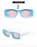 Square candy-colored sunglasses men and women hip-hop concave shape sunglasses glasses