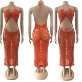 Women's Long Fringed Stretch Side Slit Beach Dress