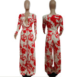 Two-piece set of fashionable women's clothing with printed personality