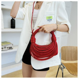 Fashion creative personality multi-color women's bag woven handbag net red knotted diagonal bag KH908