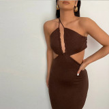 Fashion Sexy Cutout Open Back Strap Slim Dress