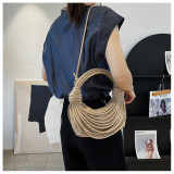 Fashion creative personality multi-color women's bag woven handbag net red knotted diagonal bag KH908