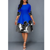 street print plus size dress