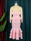 Dress, mid-length design, niche skirt, belly-covering dress, banquet dress