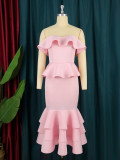 Dress, mid-length design, niche skirt, belly-covering dress, banquet dress