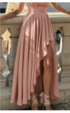 French super fairy sexy style slit irregular slim dress