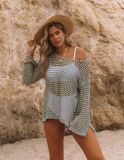 Beach Blouse Cutout Knit Resort Knit Blouse