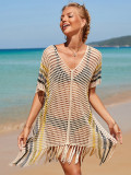 Beach blouse knit iridescent holiday blouse bikini knit