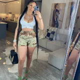 Sexy Slim Fit Panel Washed Camouflage Pants