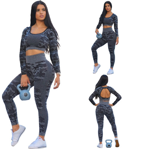 Sportswear Yoga Fitness Pants Long Sleeve Set