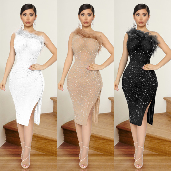 Women's sexy ladies party nightclub hot diamond dress