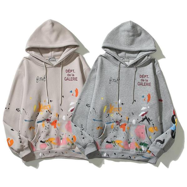 Graffiti Splash Print Embroidered Sweatshirt Couples