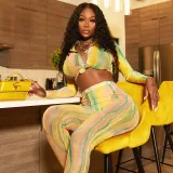 Printed Shirt Collar Short Long Sleeve Top High Waist Leggings Fashion Two Piece Set