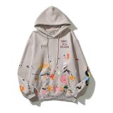 Graffiti Splash Print Embroidered Sweatshirt Couples