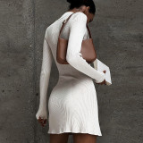 Small turtleneck woolen dress temperament women's sexy slim commuter long-sleeved skirt