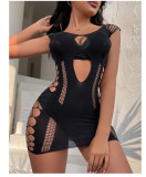 Sexy butt-packed sexy lingerie Ladies free to take off file Jacquard one-piece mesh