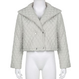 Solid color diamond loose large lapel cotton jacket shorts suit top