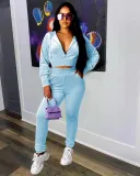 Fashion and leisure new Korean velvet two-piece suit