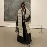 Solid color fashion trend street shot lengthened cotton jacket scarf