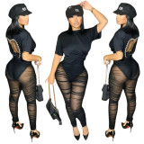 Fashion Backless Mesh Trousers Suit Amazon New Two Piece Set