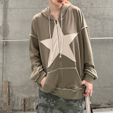 Splicing printing net red fashion trend street shooting personality star women's jacket