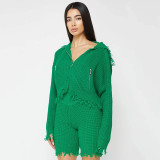 sweater women's core yarn cardigan long sleeve top