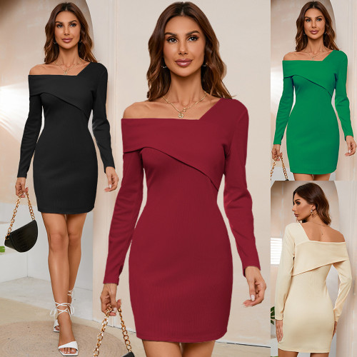 Sexy off-the-shoulder slim fit dress