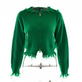 sweater women's core yarn cardigan long sleeve top