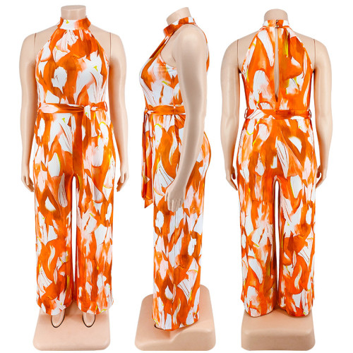 Trendy Resort Style Casual Print Multicolor Jumpsuit