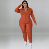 Plus Size Hood Long Sleeve Pants Fashion Casual Set