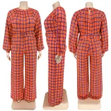 Plus Size Long Sleeve One Piece Straight Leg Pants