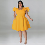 Plus Size Women's Multicolor Swing Dress Dress