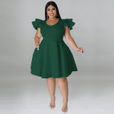 Plus Size Women's Multicolor Swing Dress Dress