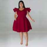 Plus Size Women's Multicolor Swing Dress Dress