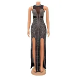 Women's Fashion Sexy Mesh Hot Drill Perspective Dress