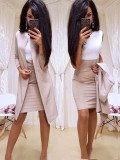stitching solid color professional women's skirt suit