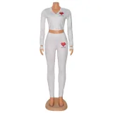 Fashion Athleisure Printed Two Piece Suit
