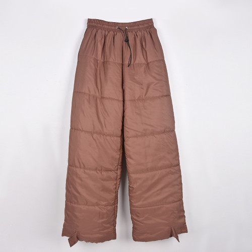Cotton pants warm cotton clip drawstring pocket elastic waist Velcro cotton trousers