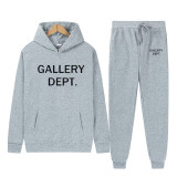 Alphabet print fleece suit unisex hooded trousers set