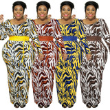 Leopard Print Slim Fashion Plus Size Women's Dress