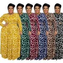 Printed Fashion Casual Suit Plus Size Women's Two Piece Set