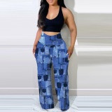 Sexy Women's Fitted Bag Hip Wide Foot Women's Pants